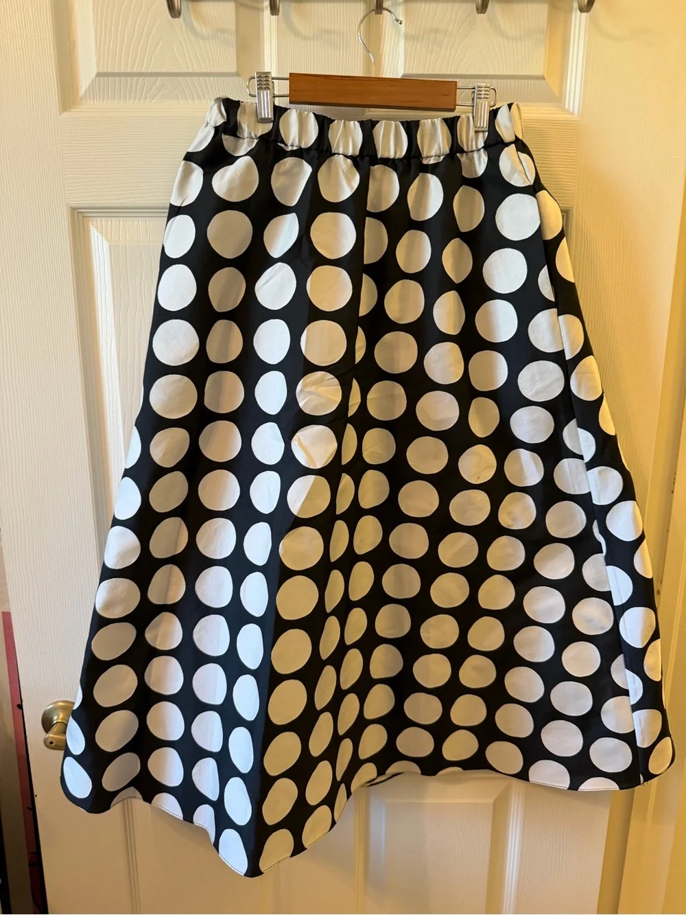kate spade Black and White Polka Dot Midi Skirt